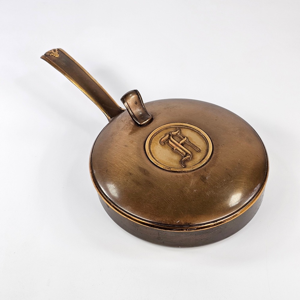 Vintage Hyde Park Silent Butler Bronze Metal Crumb Catcher Monogram H Decor